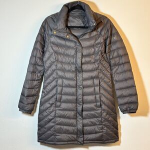 Michael Kors Puffer Coat Size S Black Packable Down Hooded Winter Travel Classic